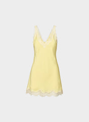 Suite Satin Dress - LEMONADE/LIGHT BIRCH