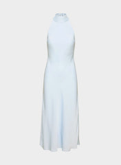 Tidal Satin Halter Dress - MIDDAY BLUE