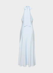 Tidal Satin Halter Dress - MIDDAY BLUE