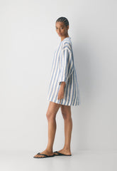 Amphora Linen Dress - WNFRD STRP WHT/FRCHBL