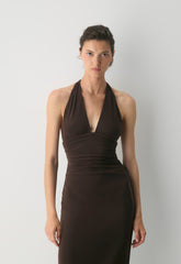 Smooth Matter™ Jazzroom Halter Dress - RICH MOCHA BROWN