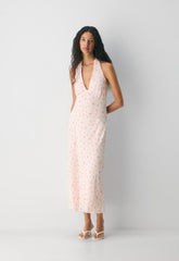 Hedgerow Halter Dress - PALE PEACH/PINK