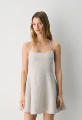 Abundance Linen Halter Dress - UNDYED ECRU