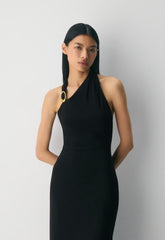 Smooth Matter™ Shadowplay Halter Dress - BLACK/GOLD
