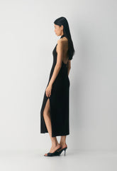 Smooth Matter™ Shadowplay Halter Dress - BLACK/GOLD