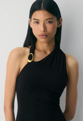Smooth Matter™ Shadowplay Halter Dress - BLACK/GOLD