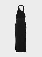 Smooth Matter™ Shadowplay Halter Dress - BLACK/SILVER