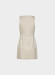 Bond Linen Dress - CBT STRP UNDYD ECR/WT