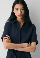 Eleta Linen Mini Dress - ADMIRAL