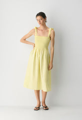 Golden Hour Linen Dress - LEMONADE