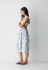 Golden Hour Linen Dress - WHITE/ FR BLUE