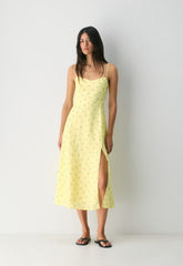 Barrafina Linen Dress - LEMONADE/BLUE
