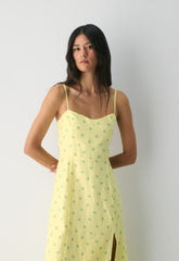 Barrafina Linen Dress - LEMONADE/BLUE