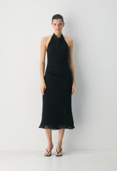 Fête Chiffon™ Audience Halter Dress - BLACK