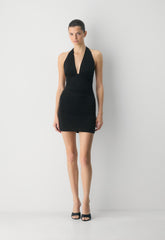 Selenic Halter Dress - BLACK