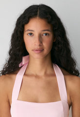 Pirouette Satin Halter Dress - VILLA PINK