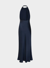 Audience Satin Full Halter Dress - ADMIRAL