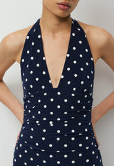 Smooth Matter™ Jazzroom Halter Dress - ADMIRAL/ LIGHT BIRCH