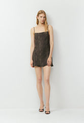 Confession Satin Dress - RICH MOCHA BRN/ TONAL