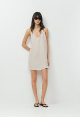 Bora Linen Halter Dress - UNDYED ECRU