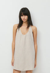 Bora Linen Halter Dress - UNDYED ECRU