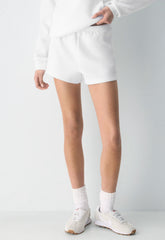 Cozy Sweatfleece Perfect Hi-Rise Mini Short - WHITE