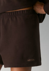 Cozy Sweatfleece Perfect Hi-Rise Mini Short - RICH MOCHA BROWN