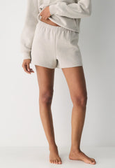Cozy Sweatfleece Perfect Hi-Rise Mini Short - HEATHER ECRU