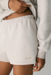 Cozy Sweatfleece Perfect Hi-Rise Mini Short - HEATHER ECRU