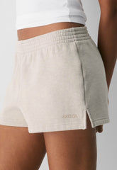 Cozy Sweatfleece Perfect Micro Short - HEATHER ECRU