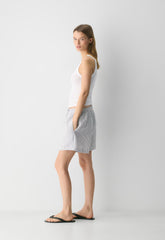 The Lodge Short™ Mid-Thigh - CruiseLinen™ - MILN STRIPE W/HRBR NV