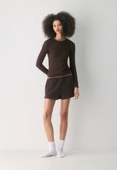 Cozy Sweatfleece Mega Hi-Rise Mini Short - RICH MOCHA BROWN