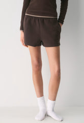 Cozy Sweatfleece Mega Hi-Rise Mini Short - RICH MOCHA BROWN
