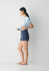 Cozy Sweatfleece Perfect Hi-Rise Mini Short - NO-STRESS MEDIUM BLUE
