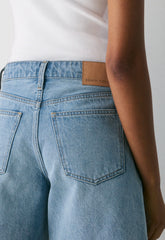 Denim Forum The ‘90s Vintage Hi Mid-Thigh Denim Short - 7 YRS BLEU TABOO