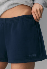 Cozy Sweatfleece Boyfriend Lo-Rise Mini Short - ADMIRAL