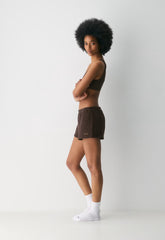 Cozy Sweatfleece Boyfriend Lo-Rise Mini Short - RICH MOCHA BROWN