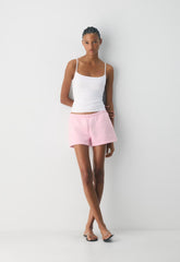 Cozy Sweatfleece Boyfriend Lo-Rise Mini Short - MILKSHAKE PINK