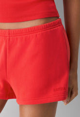 Cozy Sweatfleece Boyfriend Lo-Rise Mini Short - CHERRYBOMB RED