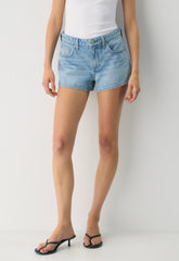 Denim Forum Alyssa Mid-Rise Mini Denim Short - 7 YRS BLEU TABOO