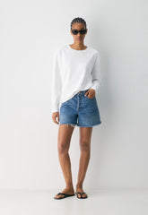 Denim Forum The Ex-Boyfriend Hi Mid-Thigh Denim Short - 5 YRS KISS N TELL BLEU