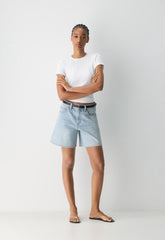 Denim Forum The ‘90s Vintage Hi Mid-Thigh Denim Short - 15 YRS BRL THR BLEU