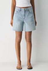 Denim Forum The ‘90s Vintage Hi Mid-Thigh Denim Short - 15 YRS BRL THR BLEU