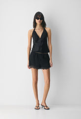 Whimsy Satin Short - BLACK/BLACK