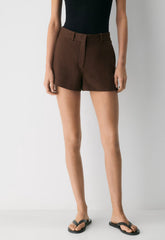 New Agency Mini Short - PowerLinen™ - RICH MOCHA BROWN
