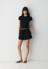 The Lodge Short™ Satin Mini - BLACK
