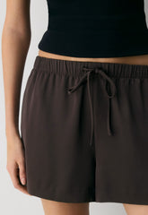 The Lodge Short™ Satin Mini - RICH MOCHA BROWN