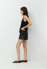Whimsy Linen Short - BLACK/BLACK