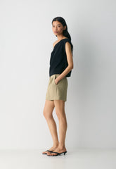 The Effortless Short™ Mid-Thigh - Crepette™ - MARTINI OLIVE
