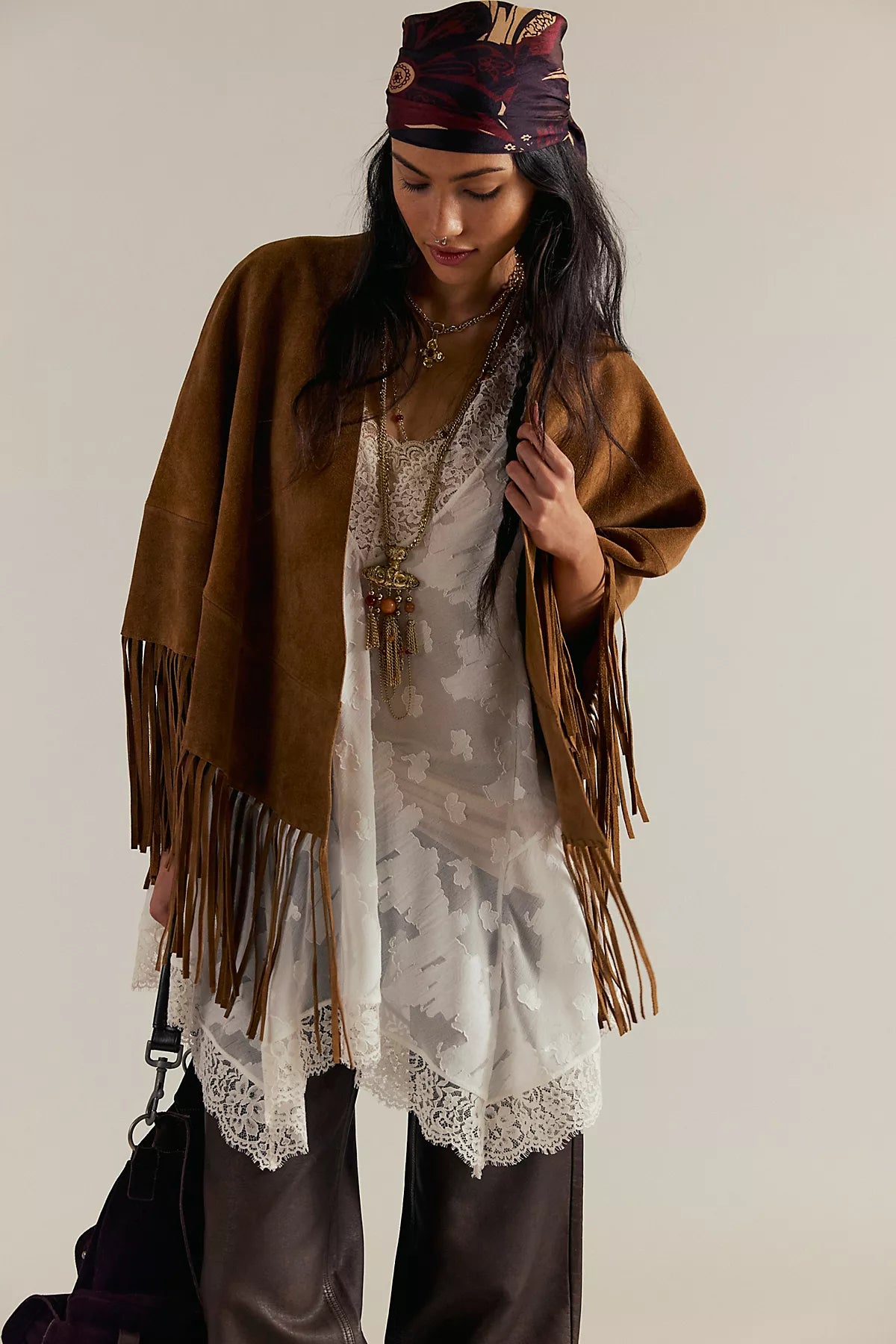 Fire Nights Suede Shawl